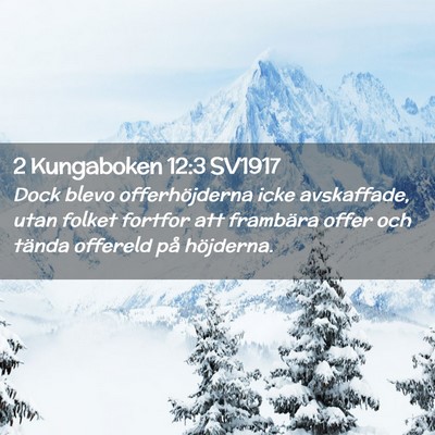 Picture 02 - 2 Kungaboken 12:3 SV1917 - Dock blevo offerhöjderna icke avskaffade, utan - Bible Verse Picture