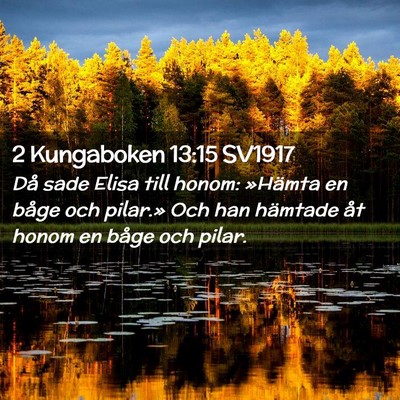 Picture 02 - 2 Kungaboken 13:15 SV1917 - Då sade Elisa till honom: »Hämta en båge och - Bible Verse Picture