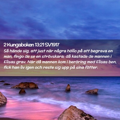 Picture 02 - 2 Kungaboken 13:21 SV1917 - Så hände sig, att just när några höllo på - Bible Verse Picture