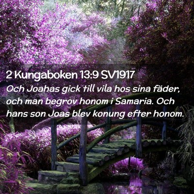 Picture 02 - 2 Kungaboken 13:9 SV1917 - Och Joahas gick till vila hos sina fäder, och - Bible Verse Picture