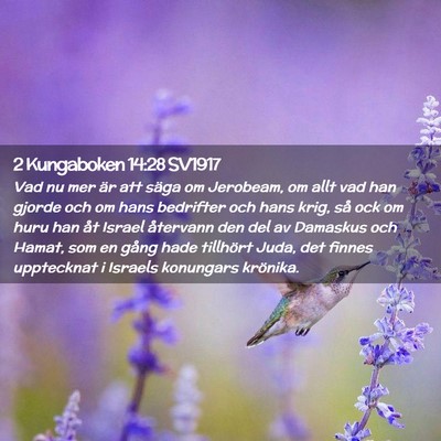 Picture 02 - 2 Kungaboken 14:28 SV1917 - Vad nu mer är att säga om Jerobeam, om allt vad - Bible Verse Picture