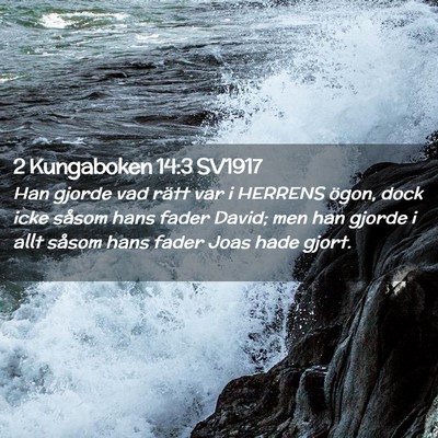 Picture 02 - 2 Kungaboken 14:3 SV1917 - Han gjorde vad rätt var i HERRENS ögon, dock - Bible Verse Picture