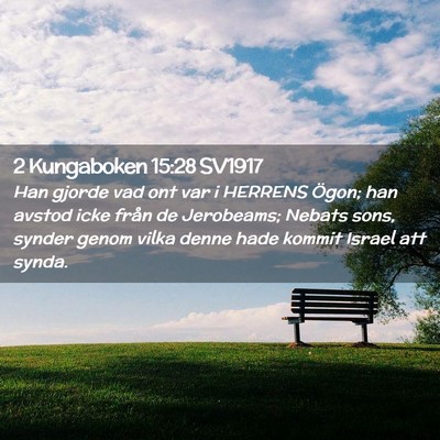 Picture 02 - 2 Kungaboken 15:28 SV1917 - Han gjorde vad ont var i HERRENS Ögon; han - Bible Verse Picture