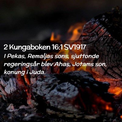 Picture 02 - 2 Kungaboken 16:1 SV1917 - I Pekas, Remaljas sons, sjuttonde regeringsår - Bible Verse Picture