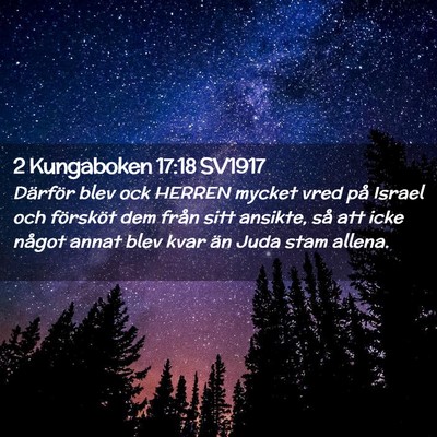 Picture 02 - 2 Kungaboken 17:18 SV1917 - Därför blev ock HERREN mycket vred på Israel - Bible Verse Picture