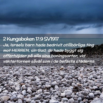 Picture 02 - 2 Kungaboken 17:9 SV1917 - Ja, Israels barn hade bedrivit otillbörliga ting - Bible Verse Picture