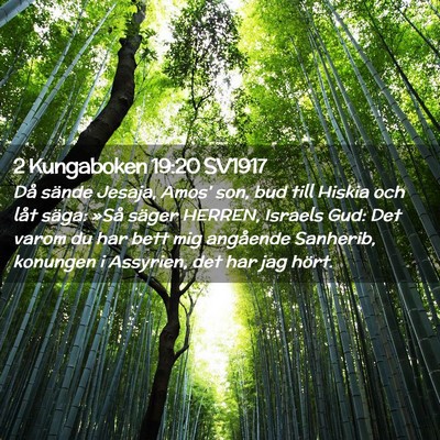 Picture 02 - 2 Kungaboken 19:20 SV1917 - Då sände Jesaja, Amos' son, bud till Hiskia och - Bible Verse Picture
