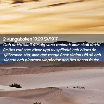 Picture 02 - 2 Kungaboken 19:29 SV1917 - Och detta skall för dig vara tecknet: man skall - Bible Verse Picture