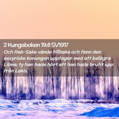 Picture 02 - 2 Kungaboken 19:8 SV1917 - Och Rab-Sake vände tillbaka och fann den - Bible Verse Picture