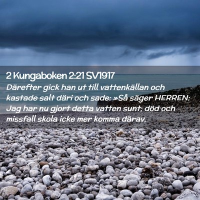 Picture 02 - 2 Kungaboken 2:21 SV1917 - Därefter gick han ut till vattenkällan och - Bible Verse Picture