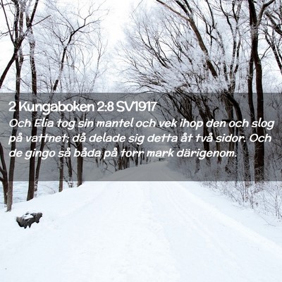 Picture 02 - 2 Kungaboken 2:8 SV1917 - Och Elia tog sin mantel och vek ihop den och slog - Bible Verse Picture