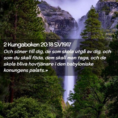 Picture 02 - 2 Kungaboken 20:18 SV1917 - Och söner till dig, de som skola utgå av dig, - Bible Verse Picture