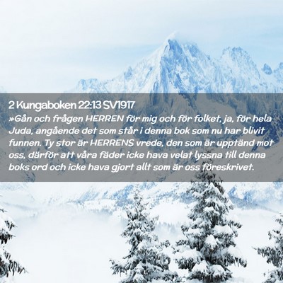 Picture 02 - 2 Kungaboken 22:13 SV1917 - »Gån och frågen HERREN för mig och för - Bible Verse Picture