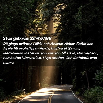 Picture 02 - 2 Kungaboken 22:14 SV1917 - Då gingo prästen Hilkia och Ahikam, Akbor, - Bible Verse Picture