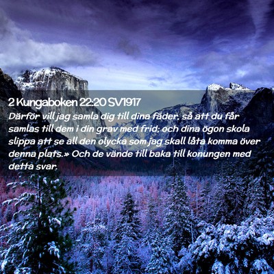 Picture 02 - 2 Kungaboken 22:20 SV1917 - Därför vill jag samla dig till dina fäder, så - Bible Verse Picture