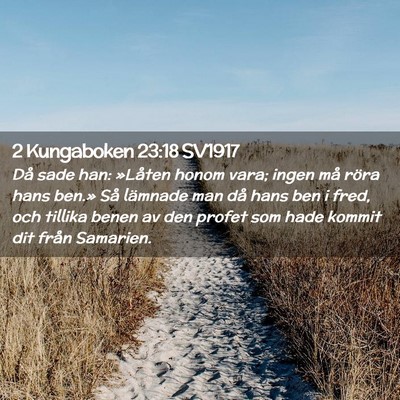 Picture 02 - 2 Kungaboken 23:18 SV1917 - Då sade han: »Låten honom vara; ingen må - Bible Verse Picture