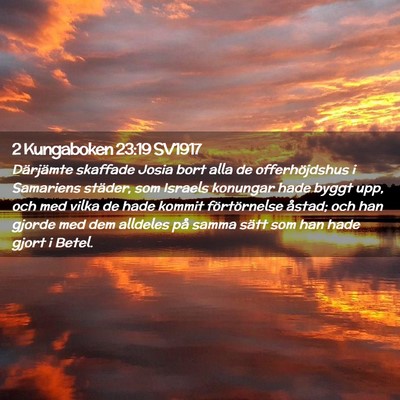Picture 02 - 2 Kungaboken 23:19 SV1917 - Därjämte skaffade Josia bort alla de - Bible Verse Picture