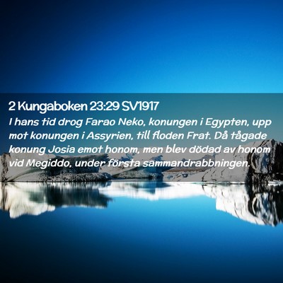 Picture 02 - 2 Kungaboken 23:29 SV1917 - I hans tid drog Farao Neko, konungen i Egypten, - Bible Verse Picture