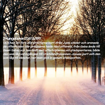 Picture 02 - 2 Kungaboken 23:8 SV1917 - Och han lät föra alla prästerna bort ifrån - Bible Verse Picture