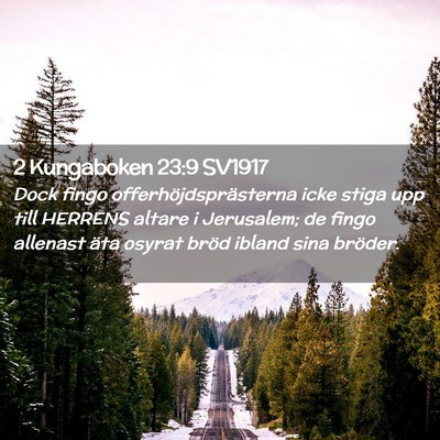 Picture 02 - 2 Kungaboken 23:9 SV1917 - Dock fingo offerhöjdsprästerna icke stiga upp - Bible Verse Picture