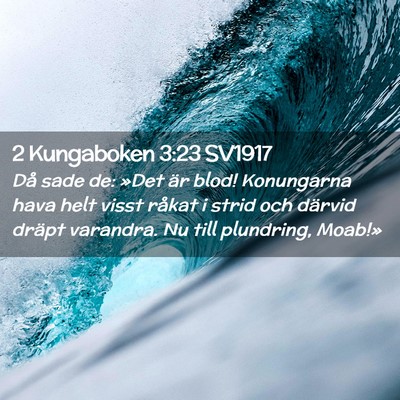 Picture 02 - 2 Kungaboken 3:23 SV1917 - Då sade de: »Det är blod! Konungarna hava helt - Bible Verse Picture