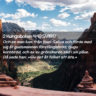Picture 02 - 2 Kungaboken 4:42 SV1917 - Och en man kom från Baal-Salisa och förde med - Bible Verse Picture