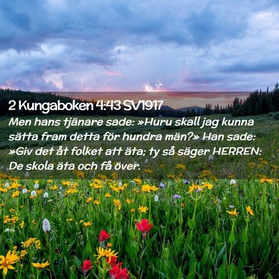 Picture 02 - 2 Kungaboken 4:43 SV1917 - Men hans tjänare sade: »Huru skall jag kunna - Bible Verse Picture