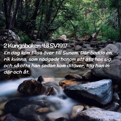 Picture 02 - 2 Kungaboken 4:8 SV1917 - En dag kom Elisa över till Sunem. Där bodde en - Bible Verse Picture