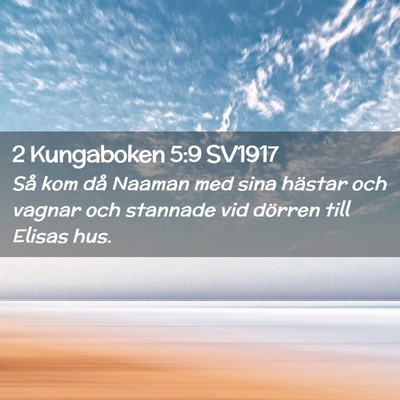 Picture 02 - 2 Kungaboken 5:9 SV1917 - Så kom då Naaman med sina hästar och vagnar - Bible Verse Picture