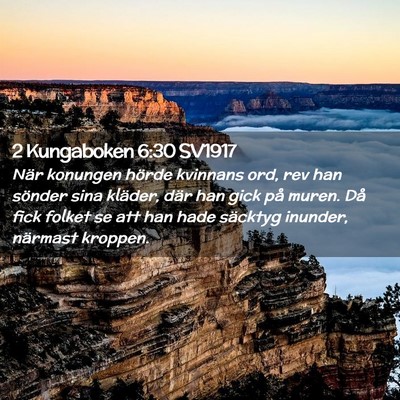 Picture 02 - 2 Kungaboken 6:30 SV1917 - När konungen hörde kvinnans ord, rev han - Bible Verse Picture