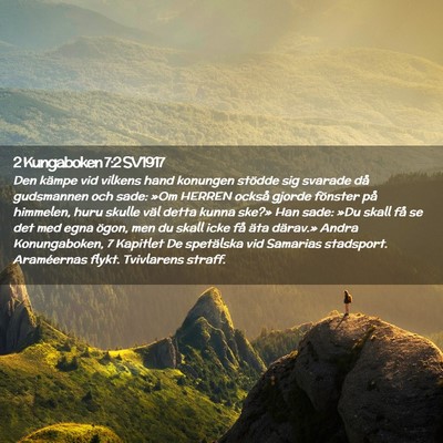 Picture 02 - 2 Kungaboken 7:2 SV1917 - Den kämpe vid vilkens hand konungen stödde sig - Bible Verse Picture