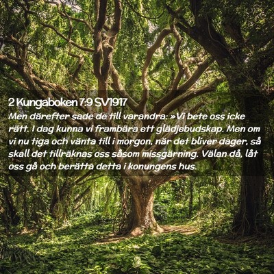 Picture 02 - 2 Kungaboken 7:9 SV1917 - Men därefter sade de till varandra: »Vi bete - Bible Verse Picture