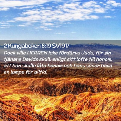 Picture 02 - 2 Kungaboken 8:19 SV1917 - Dock ville HERREN icke fördärva Juda, för sin - Bible Verse Picture