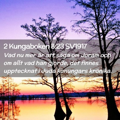 Picture 02 - 2 Kungaboken 8:23 SV1917 - Vad nu mer är att säga om Joram och om allt vad - Bible Verse Picture
