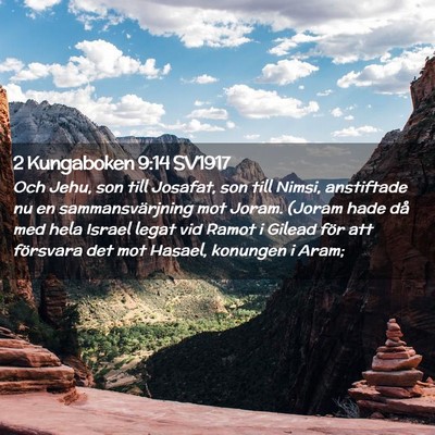 Picture 02 - 2 Kungaboken 9:14 SV1917 - Och Jehu, son till Josafat, son till Nimsi, - Bible Verse Picture