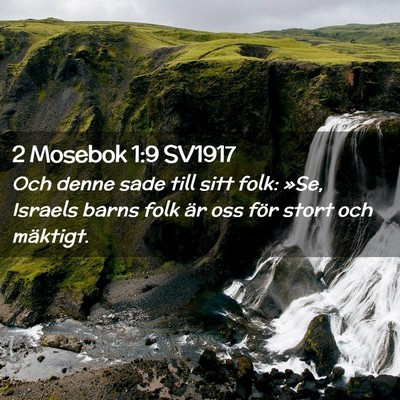 Picture 02 - 2 Mosebok 1:9 SV1917 - Och denne sade till sitt folk: »Se, Israels - Bible Verse Picture