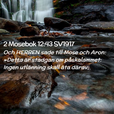 Picture 02 - 2 Mosebok 12:43 SV1917 - Och HERREN sade till Mose och Aron: »Detta är - Bible Verse Picture