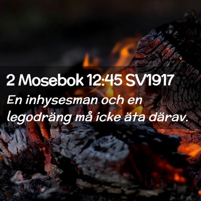 Picture 02 - 2 Mosebok 12:45 SV1917 - En inhysesman och en legodräng må icke äta - Bible Verse Picture