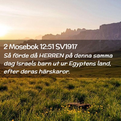 Picture 02 - 2 Mosebok 12:51 SV1917 - Så förde då HERREN på denna samma dag Israels - Bible Verse Picture