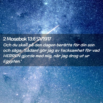 Picture 02 - 2 Mosebok 13:8 SV1917 - Och du skall på den dagen berätta för din son - Bible Verse Picture