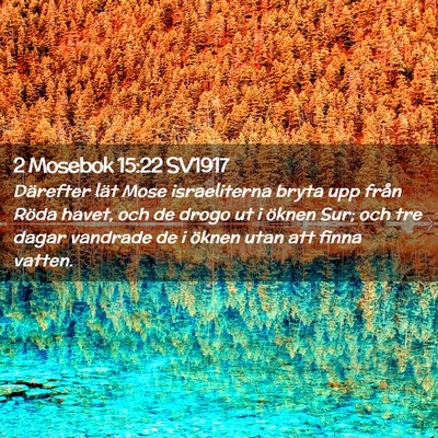 Picture 02 - 2 Mosebok 15:22 SV1917 - Därefter lät Mose israeliterna bryta upp från - Bible Verse Picture