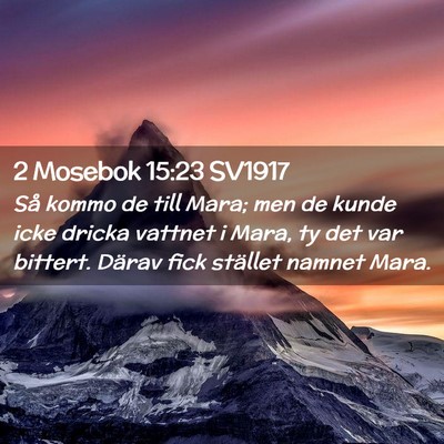 Picture 02 - 2 Mosebok 15:23 SV1917 - Så kommo de till Mara; men de kunde icke dricka - Bible Verse Picture