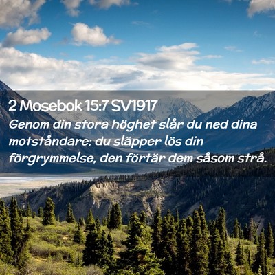 Picture 02 - 2 Mosebok 15:7 SV1917 - Genom din stora höghet slår du ned dina - Bible Verse Picture