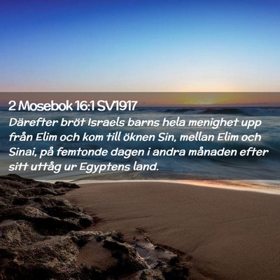 Picture 02 - 2 Mosebok 16:1 SV1917 - Därefter bröt Israels barns hela menighet upp - Bible Verse Picture