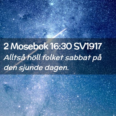 Picture 02 - 2 Mosebok 16:30 SV1917 - Alltså höll folket sabbat på den sjunde - Bible Verse Picture