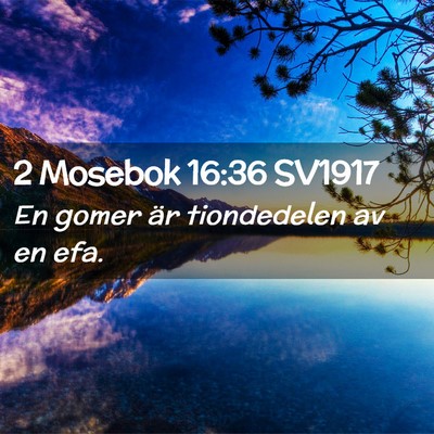 Picture 02 - 2 Mosebok 16:36 SV1917 - En gomer är tiondedelen av en - Bible Verse Picture