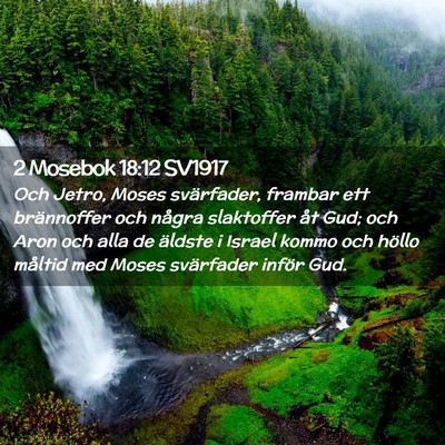 Picture 02 - 2 Mosebok 18:12 SV1917 - Och Jetro, Moses svärfader, frambar ett - Bible Verse Picture