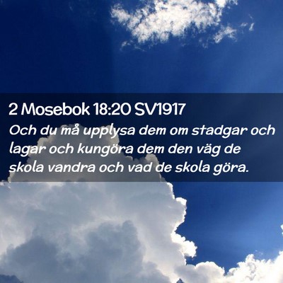 Picture 02 - 2 Mosebok 18:20 SV1917 - Och du må upplysa dem om stadgar och lagar och - Bible Verse Picture