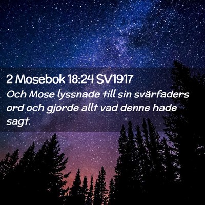 Picture 02 - 2 Mosebok 18:24 SV1917 - Och Mose lyssnade till sin svärfaders ord och - Bible Verse Picture