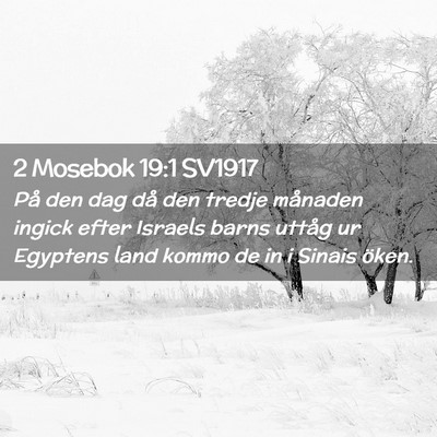 Picture 02 - 2 Mosebok 19:1 SV1917 - På den dag då den tredje månaden ingick efter - Bible Verse Picture